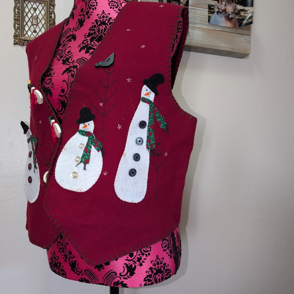 Festive Red Snowman Vest
